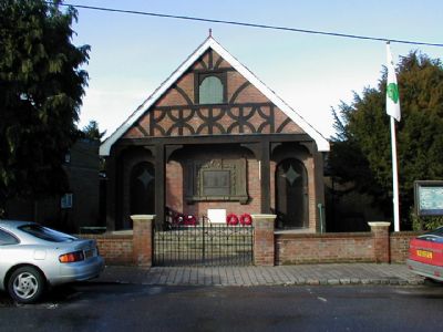 Outside War Memorial Hall, Downley